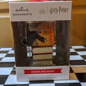 Harry Potter Ornament Books Wand Wizarding World Christmas Tie On Gift NIB